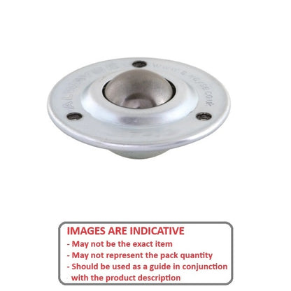 1130888 | BTU0025-010-F-C --- Flange Mount Ball Transfer Units - 25 kg - 10x61 mm - Carbon Steel