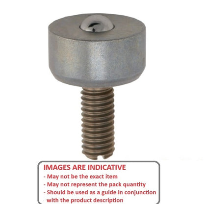 1089195 | BTU0010-006-TS-BA --- Screw Stem Ball Transfer Units - 10 kg - 6x8 mm - Stainless Steel AISI 440C and Aluminium