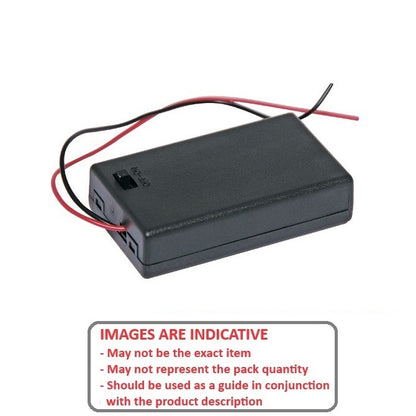 1000022 | BAT-HOL-AAA-02SSW (5 Pcs) --- Holders Battery Accessories -  AAA Battery Holder 2 x AAA Side by Side - Enclosed with switch - 63 x 26 x 16 - Delrin