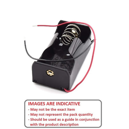 1000020 | BAT-HOL-D-01 (2 Pcs) --- Holders Battery Accessories -  D Cell Battery Holder 1 x D Cell - 71 x 71 x 31 - Delrin