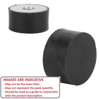 1107389 | CFB015-15-040M-R45 (40 Pcs) --- Buffer Mounts - 15x15 mm - M4x0.7 - Natural Rubber