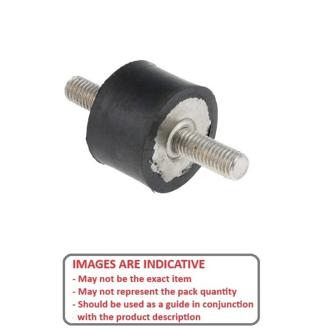 1094088 | CMM011-11-040M-R70 (5 Pcs) --- Bobbin Mounts - 11x11 mm - M4x0.7 - Natural Rubber