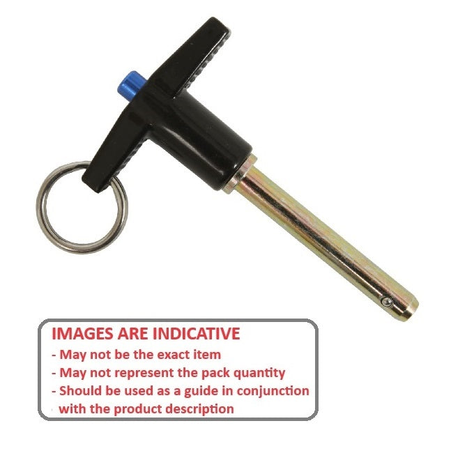 1068349 | BLP-060-0500-TI-S17 --- Ball Lock Pins - 6x50 mm - 17-4 PH Stainless / Aluminium Handle