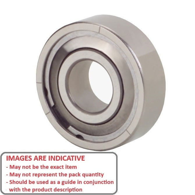 1037106 | SR1B-FF-MC34-GR7-R-L23 (40 Pcs) --- Single Row Ball Bearings - 1.397x4.763x2.779 mm - Stainless Steel AISI 440C - Ribbon Retainer Low Torque