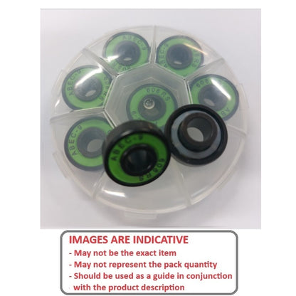 1224261 | W608-1-RG-SKATE-PK8 (8 Pcs) --- Skate Board and Skating Bearings -  For general skating with extended inner ring Extended inner ring one side - SET OF 8 BEARINGS - 8x22x7 inner width 12.5 - - Chrome Steel / Nylon Cage