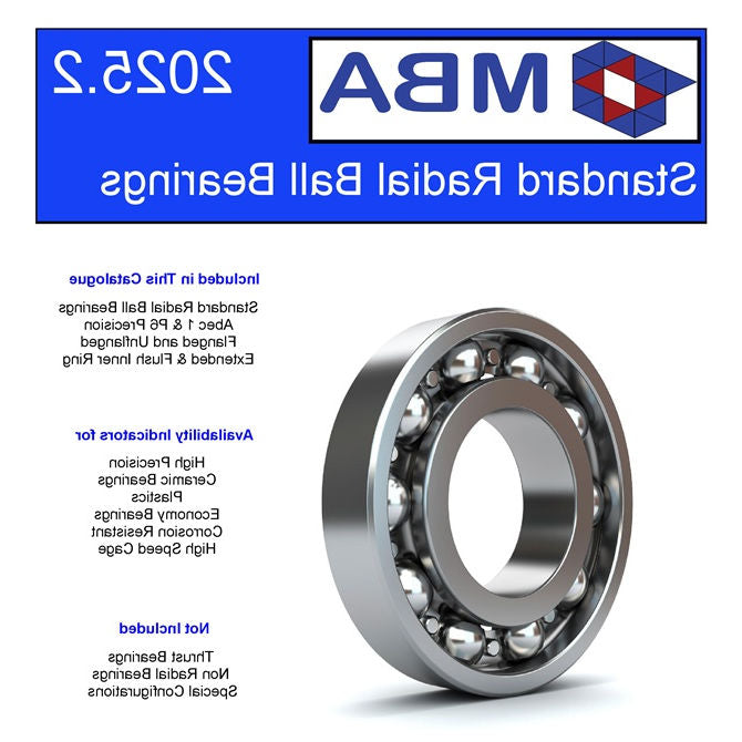 1223143 | CATALOGUE-BEARINGS-STANDARD --- Catalogues - Brand MBA Bearing Sizes - Standard radial ball bearings quick reference