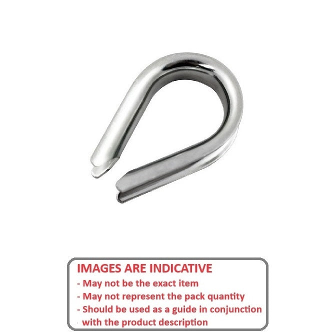 1056507 | TH-048 (25 Pcs) --- Thimbles Cable Attachments - 4.76x33.734x12.7 mm - Stainless Steel