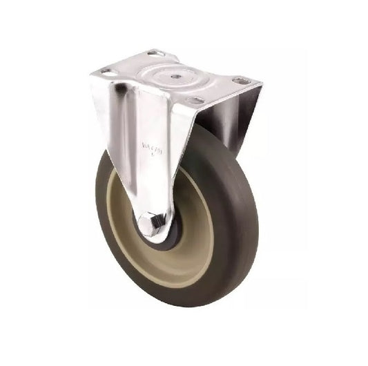 Plate Castors - Wheel diameter 50 Rigid 30 mm - Inst Rubber