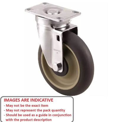 1160214 | RWC-S2710B (2 Pcs) --- Plate Castors - Wheel diameter 50 Swivel with Brake 30 mm - Inst Rubber