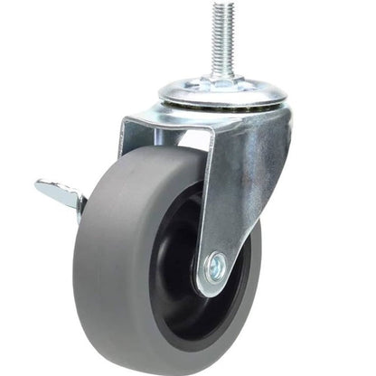 1159365 | RWC-S2714B (4 Pcs) --- Bolt Castors - Wheel Diameter 50 Swivel with Brake 30 mm - Grey Rubber - Non Marking