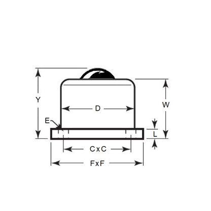 1213998 | BTU0318-006-B-C-HD --- Base Mount Ball Transfer Units - 318 kg - 45.5x6.3 mm - Carbon Steel