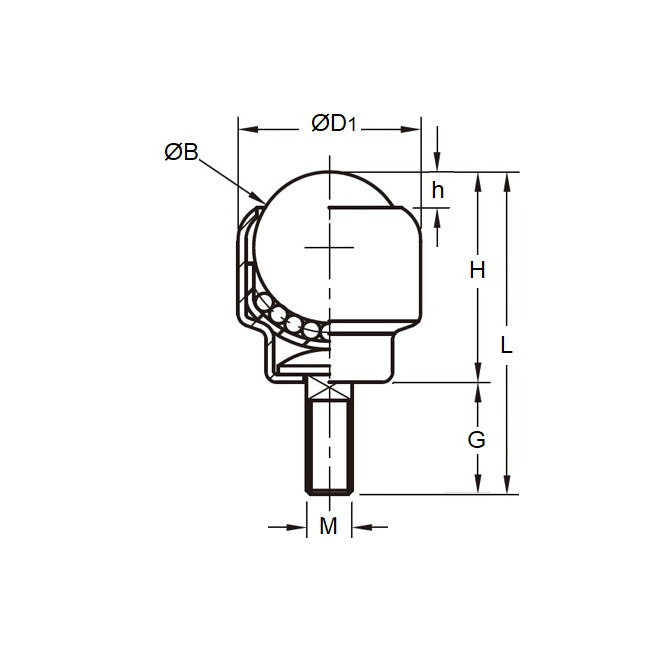 1089195 | BTU0010-006-TS-BA --- Screw Stem Ball Transfer Units - 10 kg - 6x8 mm - Stainless Steel AISI 440C and Aluminium