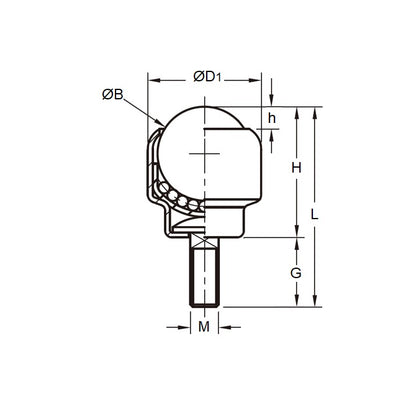1089195 | BTU0010-006-TS-BA --- Screw Stem Ball Transfer Units - 10 kg - 6x8 mm - Stainless Steel AISI 440C and Aluminium