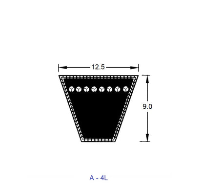 1218746 | BV12-00584-A23 (2 Pcs) --- Vee Belts - 584.0 -23.0 in.- mm - - - - Natural Rubber - Fabric Jacket