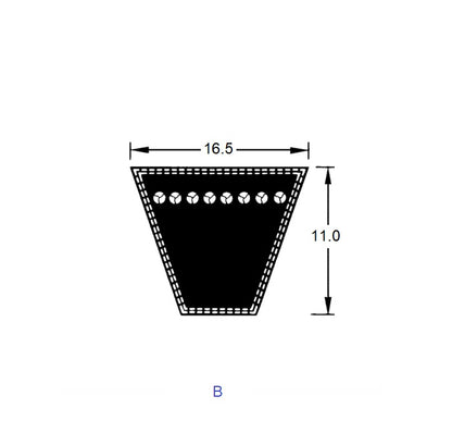 1220390 | BV16-01270-B50 --- Vee Belts - 1270.0 -50.0 in.- mm - - - - Natural Rubber - Fabric Jacket