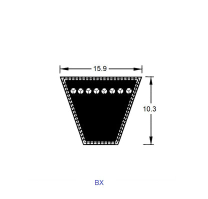 1221792 | BV16-03251-BX128 --- Vee Belts - 3251.2 - 128.0 in. - mm - - - - Natural Rubber - Raw Edge