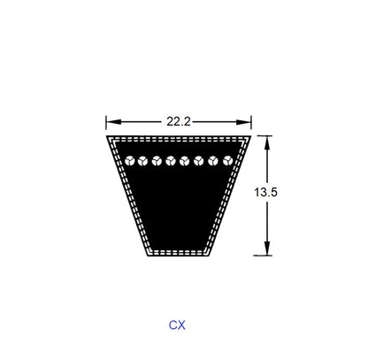 1220427 | BV22-01295-CX51 --- Vee Belts - 1295.4 -51.0 in.- mm - - - - Natural Rubber - Raw Edge
