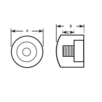 1142199 | AU-622RS --- Cylindrical Counterbored Bumpers - 31.75x25.4x9.53 mm - Polyurethane 60A