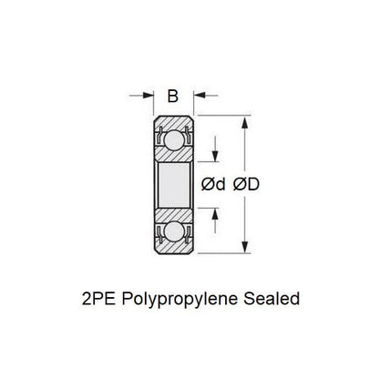 1142365 | S316-6206-2PE-GS (10 Pcs) --- Single Row Ball Bearings - 30x62x16 mm - Stainless Steel 316 (Similar to A4, 18-10)