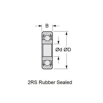 1093582 | S174-6200-2RS --- Single Row Ball Bearings - 10x30x9 mm - Stainless Steel 17-4 PH