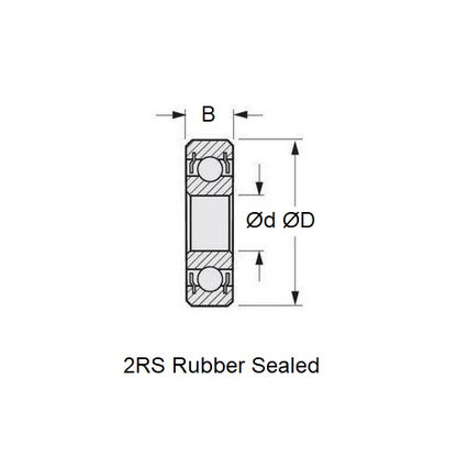 1068289 | S686B-2RS-MC3-NSK --- Single Row Ball Bearings - 6x13x5 mm - Stainless Steel AISI 440C