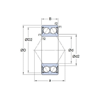 1098331 | 5201-2RS --- Angular Contact Bearings - 12x32x15.9 mm - Chrome Steel SAE 52100