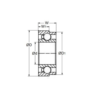 1047699 | SR144A-D107-CSN-ZS-TO --- Dental Applications Bearings - 3.175 6.350 / 5.979 2.779 mm - Stainless Steel AISI 440C - High Speed Torlon Retainer - Ceramic Si3N4 Balls