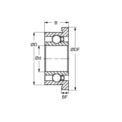 1058458 | SFR166-ZS-MC34-GR7-R-G48 (20 Pcs) --- Single Row Ball Bearings - 4.763x9.525x3.175 mm - Stainless Steel AISI 440C