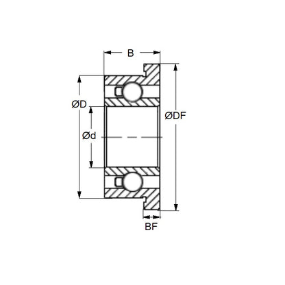 1047587 | SFR144-D28-ZSO --- Dental Applications Bearings - 3.175x6.35x2.381 mm - Stainless Steel AISI 440C
