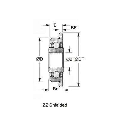 1036835 | SFWR0A-ZZ-MC3 --- Single Row Ball Bearings - 1.191x3.967x2.381 mm / 3.175 mm - Stainless Steel AISI 440C