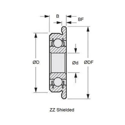 1037346 | F601XA-ZZ-MC3 --- Single Row Ball Bearings - 1.5x6x3 mm - Chrome Steel SAE 52100