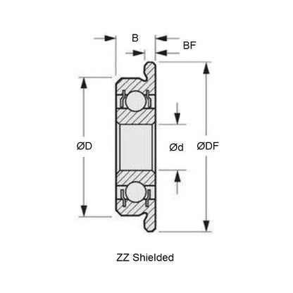 1075137 | SF607-ZZ-MC3 --- Single Row Ball Bearings - 7x19x6 mm - Stainless Steel AISI 440C
