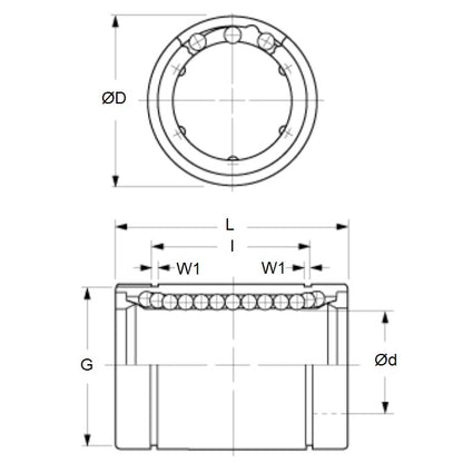 1044724 | LCB-0030-007-010 --- Ball Bearings Linear - 3x7x10 mm - Chrome Steel