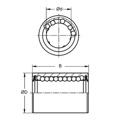 1044486 | LCB-0030-006-007-SP-S440 --- Ball Bearings Linear - 3x6x7 mm - Stainless Steel AISI 440C