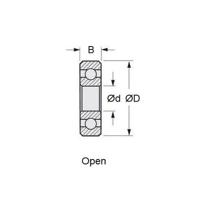 1109997 | S174-6002 --- Single Row Ball Bearings - 15x32x9 mm - Stainless Steel 17-4 PH