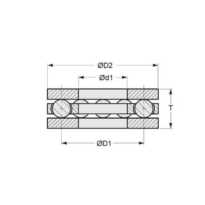 1061441 | T-0050-0120-F-S440-NY --- Thrust Ball Bearings - 5x12x5 mm / 5 mm - Stainless Steel 400 Series and Nylon