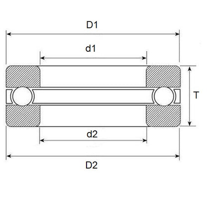 1061057 | T-0050-0100-G --- Thrust Ball Bearings - 5x10x4 mm / 5.2 mm - Chrome Steel