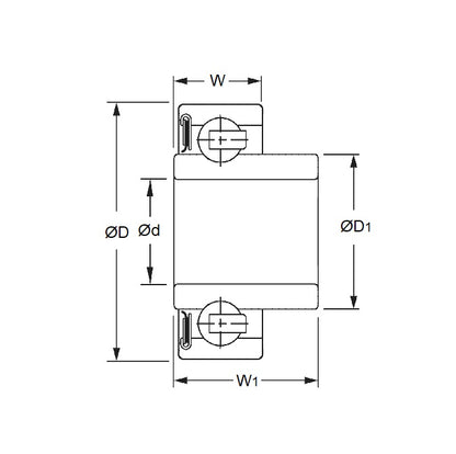 1224261 | W608-1-RG-SKATE-PK8 (8 Pcs) --- Skate Board and Skating Bearings -  For general skating with extended inner ring Extended inner ring one side - SET OF 8 BEARINGS - 8x22x7 inner width 12.5 - - Chrome Steel / Nylon Cage