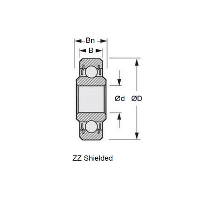 1041408 | SWR1-5-MC34-GR7-R-L23 (30 Pcs) --- Single Row Ball Bearings - 2.381x7.938x2.779 mm / 3.571 mm - Stainless Steel AISI 440C