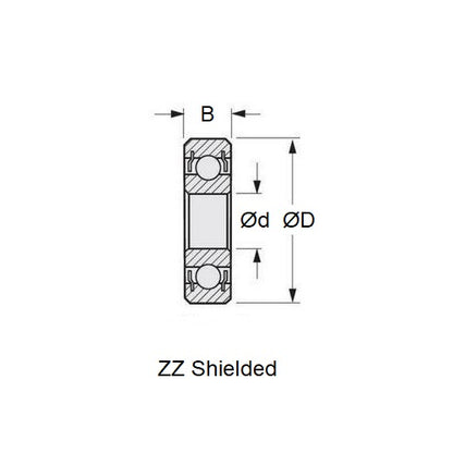 1044409 | SMR63A-ZZ-MC3 --- Single Row Ball Bearings - 3x6x2.5 mm - Stainless Steel AISI 440C