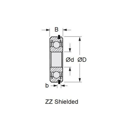 1097802 | 6901-ZZ-NR (50 Pcs) --- Single Row Ball Bearings - 12x24x6 mm - Chrome Steel SAE 52100