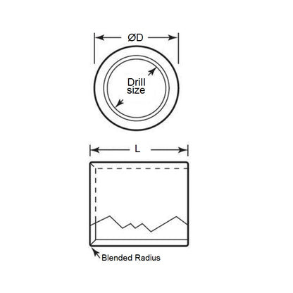 1100226 | BP0055-0127-0127-DP --- Drill Bushings - 12.7x5.556x12.7 mm - Carbon Steel - Hardened