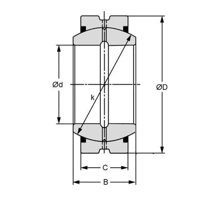 1156546 | GE-04500-07200-ST-OH-SP --- Spherical Bushings - 45x72x36 mm - Steel
