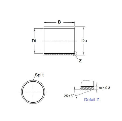 1089995 | BP0100-0120-0080-DU --- Unflanged Bushes - 10x12x8 mm - Steel DU with PTFE