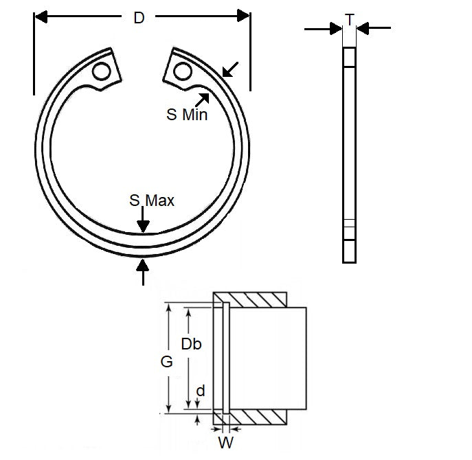 1145580 | CIB-03493-C (4 Pcs) --- Internal Retaining Rings - 34.93x1.22x37.54 mm - Carbon Steel