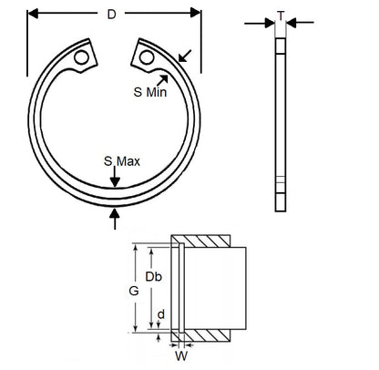 1145580 | CIB-03493-C (4 Pcs) --- Internal Retaining Rings - 34.93x1.22x37.54 mm - Carbon Steel