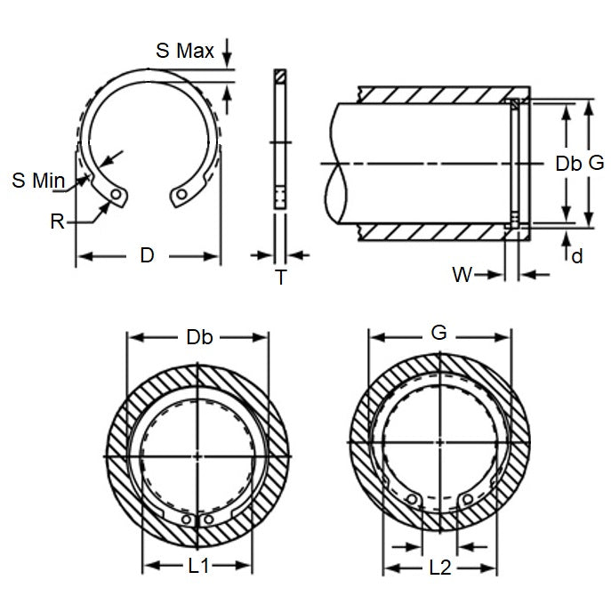 1088889 | CCI-01000-C-V --- Internal Retaining Rings - 10x0.6x10.5 mm - Spring Steel
