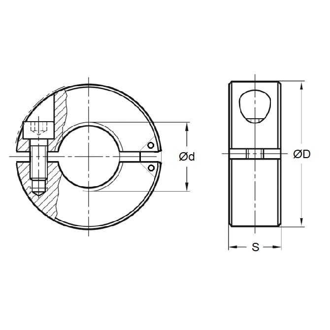 1115363 | COL-01600-034-13-HG-CS --- Shaft Collars - 16x34x13 mm - Carbon Steel