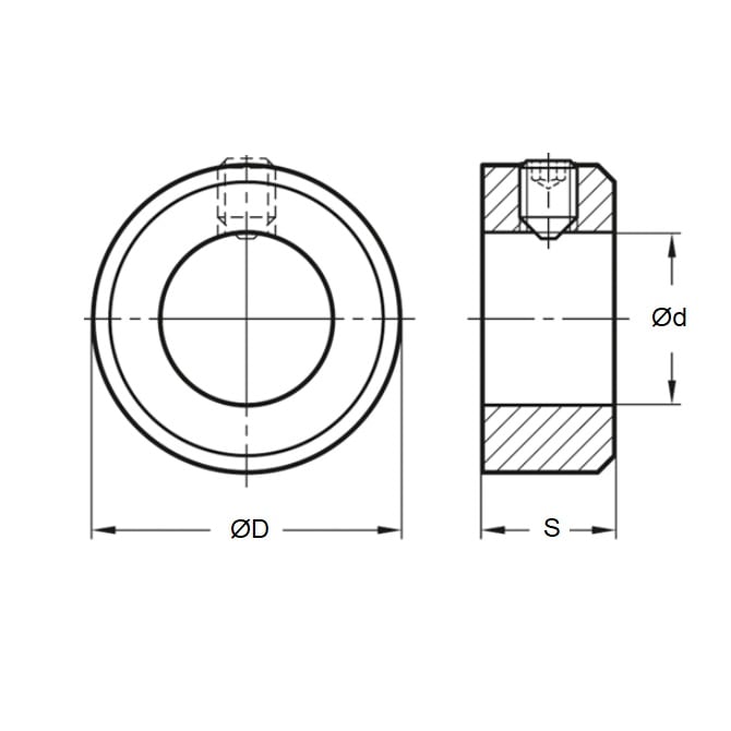1046480 | COL-00300-007-05-S4 --- Shaft Collars - 3x7x5 mm - Stainless Steel 304 (Similar to A2, 18-8) HRB80