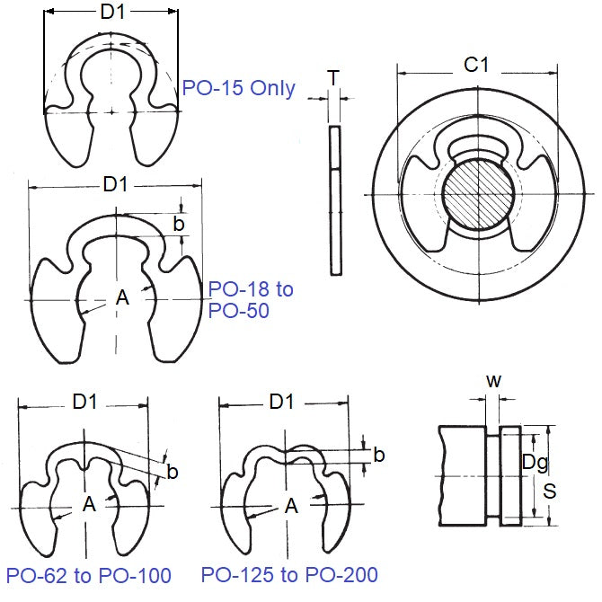 1142197 | ECL-0277-0318-C-KR (250 Pcs) --- E-Clips Retaining Rings - 31.75x27.69x2.36 mm - Carbon Steel